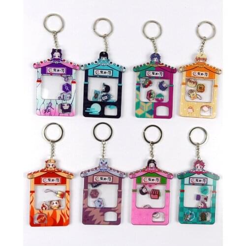 Anime Demon Slayer Tomioka Giyuu Shake Fighter Keychain Keyrings Acrylic Double Sided Backpack Wallet Pendant Xmas Gifts New