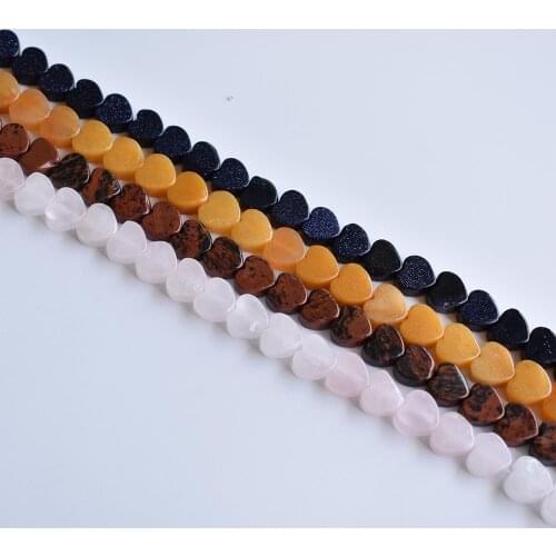 2020 new Fashion good quality natural stone love mixed heart beads 10mm for jewelry Accessories making wholesale 80pcs/lot free