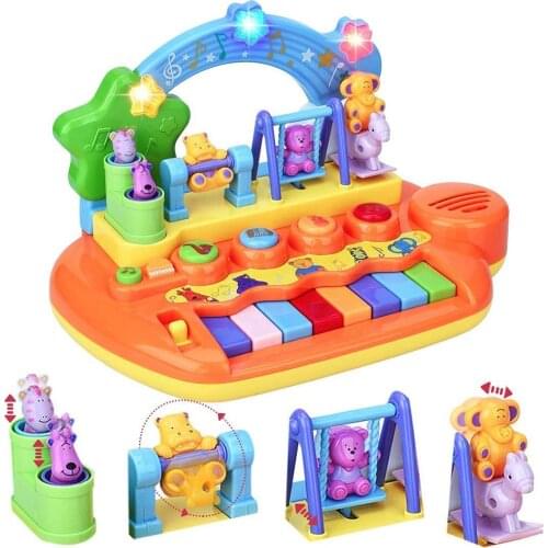ChildrenS Multifunctional Animal Sound And Light Piano Musical Instrument Toy Sound And Light Animal Rainbow Educational Toy