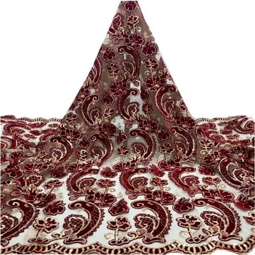 SJ Lace Nigerian Sequins Lace Fabrics 2021 High Quality Lace African Lace Fabric Bride French Lace Fabric For Party Dress xh4-81