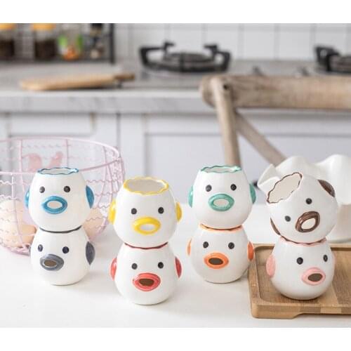 Cute Egg Divider Ceramics Chicken Egg Separator Kitchen Tools