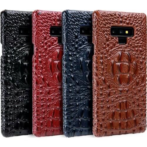 Genuine Real Leather Luxury Retro Crocodile Pattern 3D Hard Back Cover for Samsung Galaxy Note 8 9 S8 S9 PLUS Note9 Case Protect