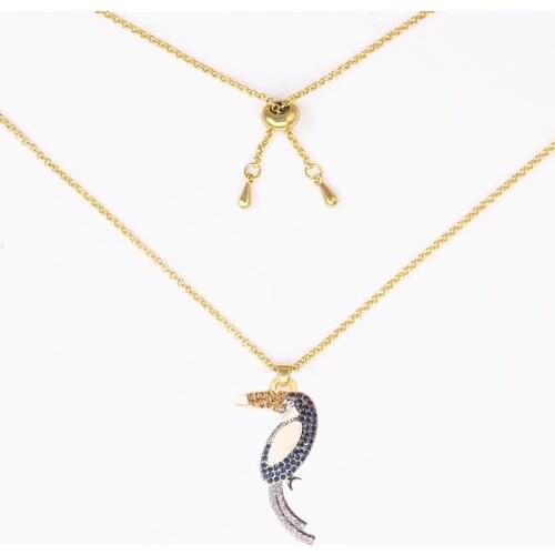 2020 New Rhinestone Woodpecker Pendant Necklace For Women Bohemia Fashion Pendant Jewelry Halloween Christmas Gift