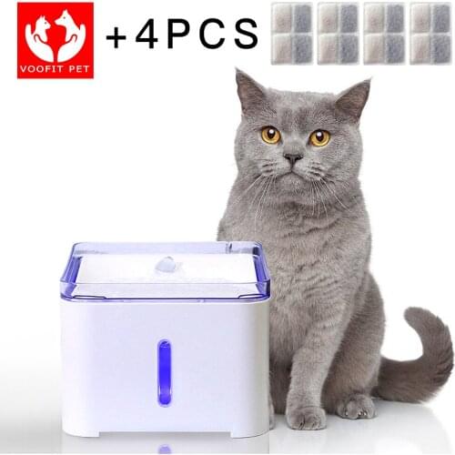 2L Cat Water Cat Fountain Dispenser Dog Circulates Drinking Bowl and Filters Mute Dog Water Dispensers Cat Water Fountain Feeder