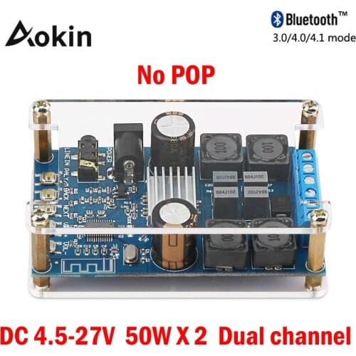 Bluetooth Amplifier Board BT 3.0 4.0 4.1 Audio Amp Board Digital Amplifier Wireless 2 Channel 50W Amplifier Module With Case