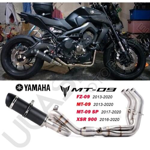 MT09 FZ09 XSR900 Motorcycle carbon fiber Exhaust muffler contact pipe Full System For yamaha FZ-09 MT-09 MT 09 2013-2020 Exhaust