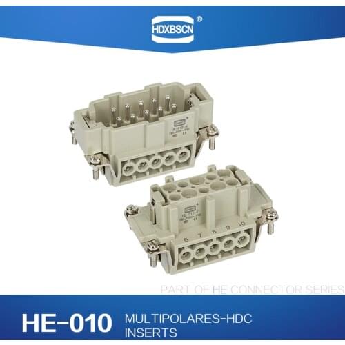 Industrial rectangular heavy duty connector HDC HE-010 core 16A waterproof aviation plug top and side