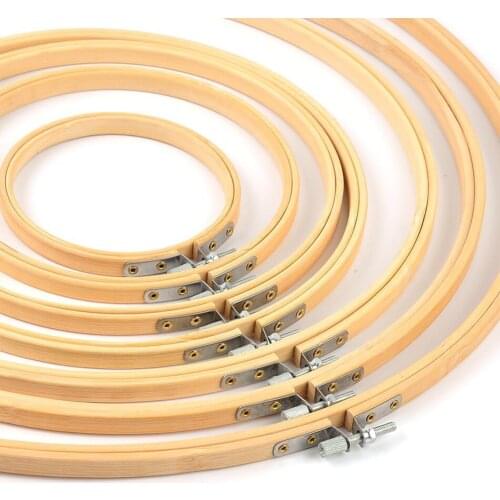 1Pcs 13-26cm Wooden Handy Cross Stitch Machine Embroidery Hoop Ring Bamboo Frame Hoops Round 10 Size Sewing Tools DIY Art Craft