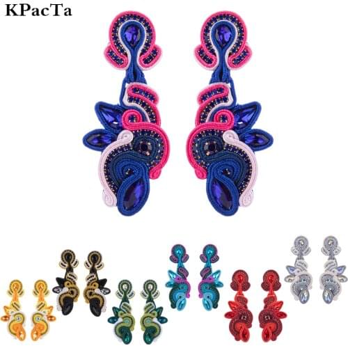 KPacTa Earrings For Women Bohemian Ethnic Style Jewelry Ladies Fashion Jewelry Handmade Leather Ladies Party National Wind Gift