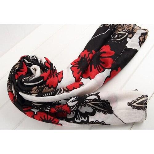2021 Newest Women Floral Printed Pattern Cotton Scarf Shawls Wraps Hijabs Scarf