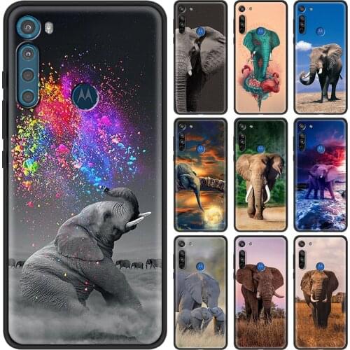 Silicone Case for Motorola G8 Power G9 Plus Play One Fusion Edge E6S Hyper Plus 5G G10 G30 Phone Shell Animal Elephant