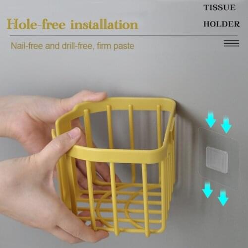 Free Perforated Wall Mount Storage Rack Bathroom Tissue Storage And Finishing Rack Multi-function Drain Wall Rack