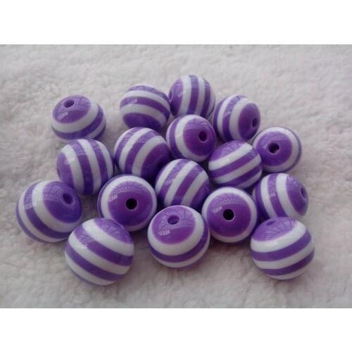 Light Purple Color Fashion AAA Quality Chunky Round Resin Strips Beads for Chunky Necklace Jewelry