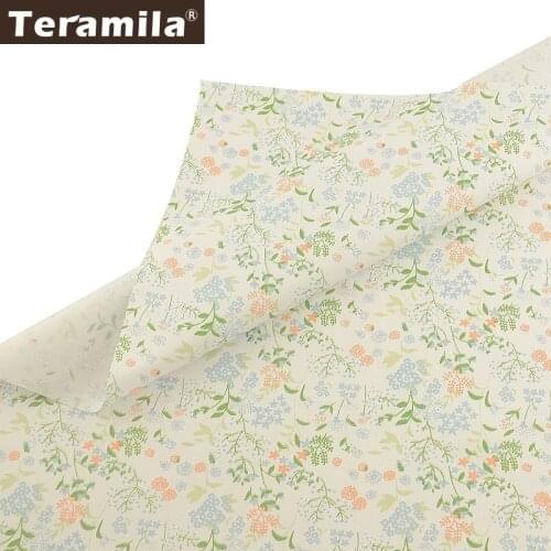 Teramila 100% Cotton Twill Fabric Printed Flowers Tissus Telas Por Metro DIY Sewing Scrapbooking Tissus Patches Quilts Material