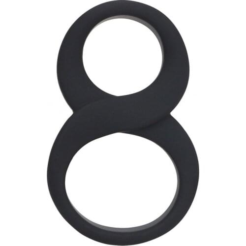 Adult supplies 8 word lock fine ring silicone double ring male delay couple supplies