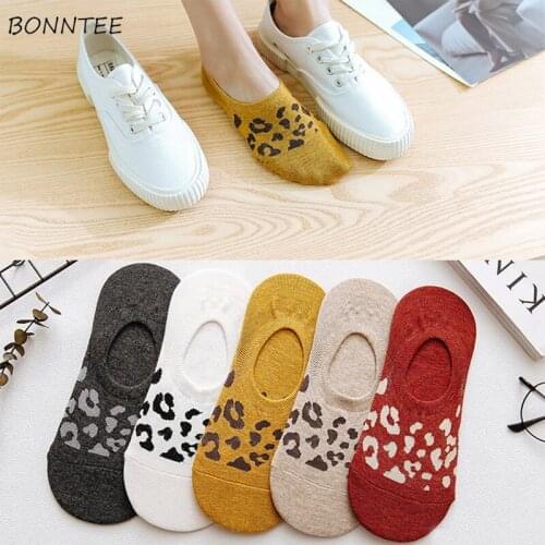 Sock Slippers Women Leopard Retro Comfortable Korean Style High Quality Ladies Trendy Summer Breathable Womens Daily Simple Chic