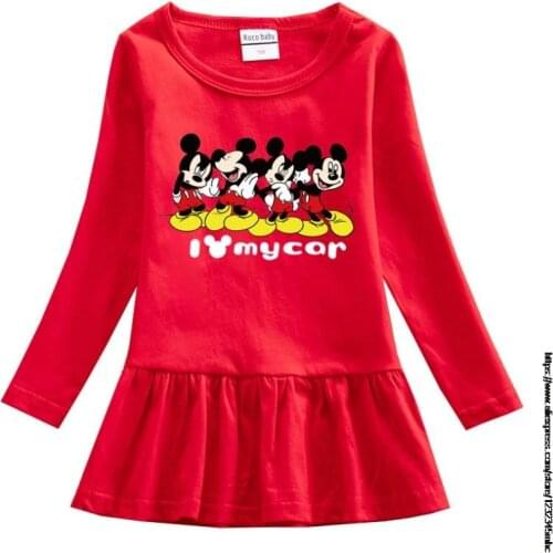 Girls Winter Dress Mickey Mouse Kids Dress for Gilrs Casual Dress Long Sleeve Children Clothes Toddler Cotton Vestidos