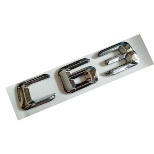 1Set Free Shipping ABS Chrome C63 Car Badge Emblem Nameplate Sticker