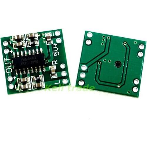 100PCS PAM8403 Super mini digital amplifier board 2 * 3W Class D digital amplifier board efficient 2.5 to 5V USB power supply