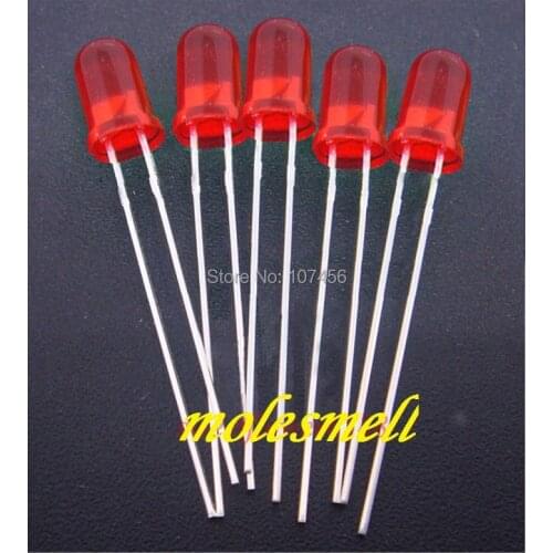 10000pcs 5mm Red Ultra Bright Diffused LED red lens Lamps New fast shipping 5mm light-emitting diode 5mm red lens round red led