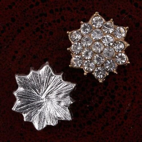 120PCS Handmade Vintage Metal Decorative Buttons Crystal Pearl Flower Center Alloy Flatback Rhinestone Buttons Craft Supplies