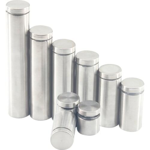 20PCS Dia.12MM Glass Fasteners Stainless Steel Acrylic Advertisement Standoffs Pin Nails Billboard Fixing Screws Length 20-100MM