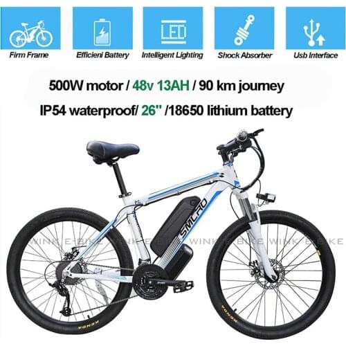 26 inch electric mountain bike 13Ah lithium battery bicycle adult travel speed electric bike 1000W emtb High quality ebike