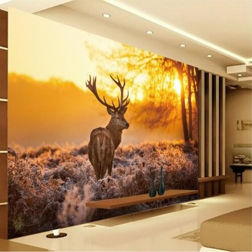 3D Creative Elk wall stickers Wallpaper Vinyl Art Poster Wall decals For Living room Bedroom Childrens baby room decor murals
