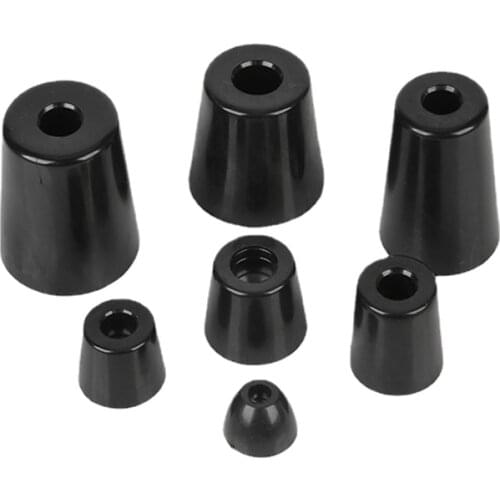 8pcs Black Speaker Cabinet Furniture Chair Table Box Conical Rubber Foot Pad Stand Shock Absorber S / M / L Skid Resistance