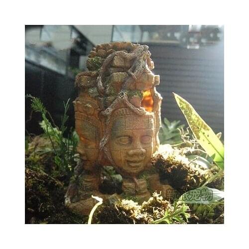 Fish tank, box, stone Buddha, shelter from decoration