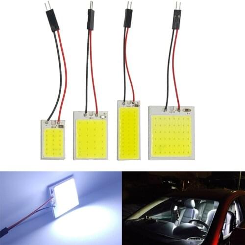 Automobile Xenon HID 18 24 36 48 COB LED Dome Map Light Bulb Auto Car Interior Panel Lamp T10 BA9S Festoon Adapter DC 12V White