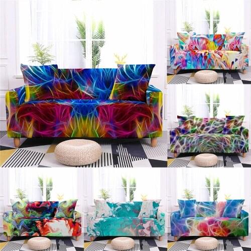 Colorful Sofa Covers for Living Room Corner Sofa Cover Elastic Slipcovers Sofa Furniture Protector Bean Bag Couch Cover 1-4 Seat