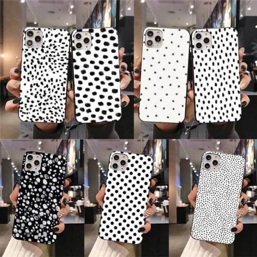 Black And White Polka Dot Phone Case For iphone 12 11 Pro Max Mini XS Max 8 7 6 6S Plus X 5S SE 2020 XR cover