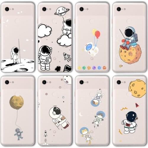 Ciciber Funda Case for Google Pixel 5 4 3 2 XL Luxury Art Astronaut Funny Cute Soft Silicone for Google Pixel 4a 3a XL Coque TPU