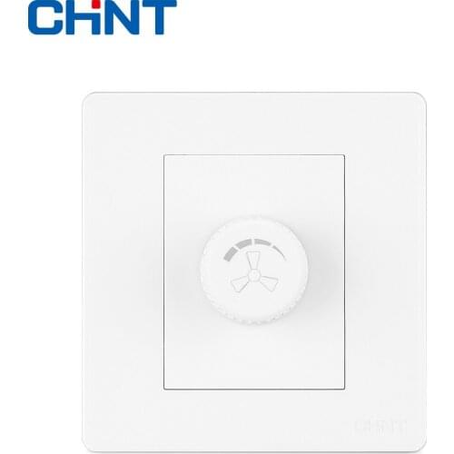 CHINT Electric Speed Switch Wall Switch Socket NEW2D Ivory White Panel Switch 250w Ceiling Fan Wall Switch