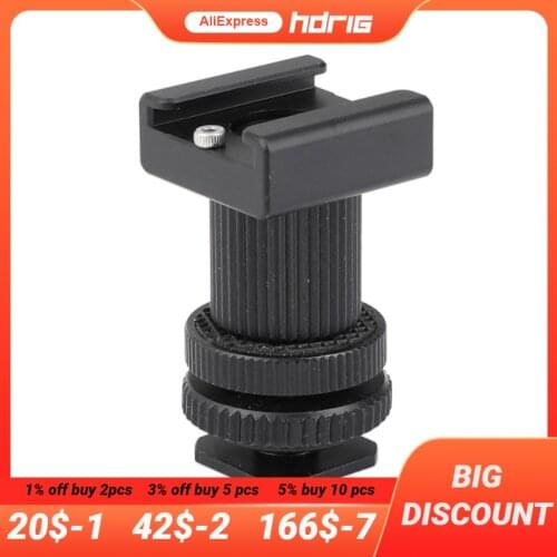 HDRIG Double-ended Cold Shoe Mount Bracket Adapter for Camera Cage