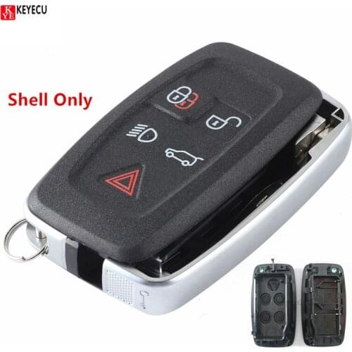 Keyecu Replacement Smart Remote Car Key Shell Case Fob 5 Button for Auto Remote Key LR4 Range Rover Evoque/ Sport 2012-2015 Year