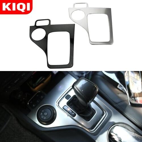 KIQI Stainless Steel Car Accessories Styling for Ford Ranger 2015 2016 2017 2018 2019 Car Gear Shift Knob Frame Panel Cover Trim