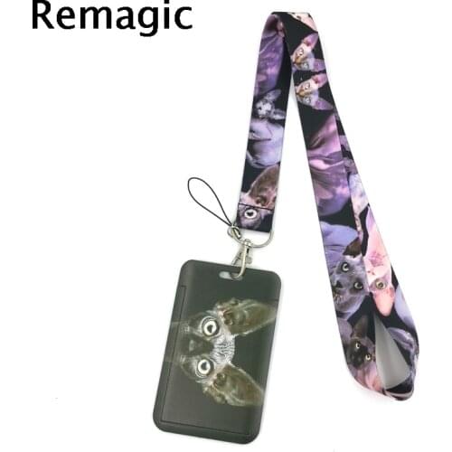 Sphynx Cat Key lanyard Car KeyChain ID Card Pass Gym Mobile Phone Badge Kids Key Ring Holder Jewelry Decorations