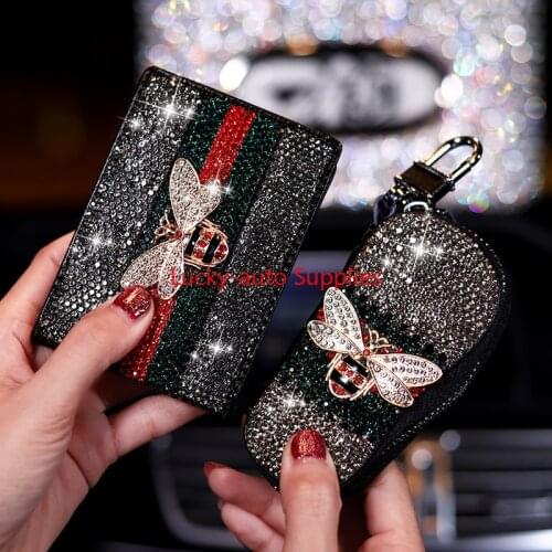 Car Bee Driving License Leather Case Diamond Car Driving License Package Driving License Bee Key Case for This Car