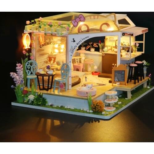 Diy Doll House Forest Lodge Villa Collocation Dollhouse With Light Surprise Furniture Kit Family Toys Children Birthday Gifts
