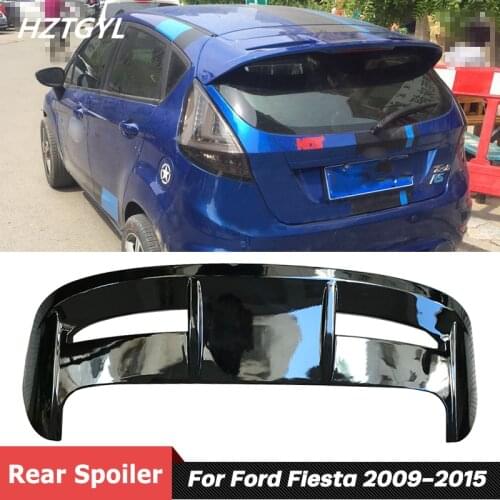 ABS Material Unpainted Matte Black Rear Roof Spoiler For Ford Fiesta Car Tuning 2009-2015