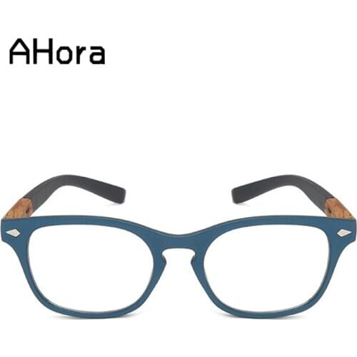Ahora Retro Reading Glasses For Women Men Wood Grain Presbyopia Hyperopia Eyewear Eyeglasses With Diopters +1.0+1.5...+4.0