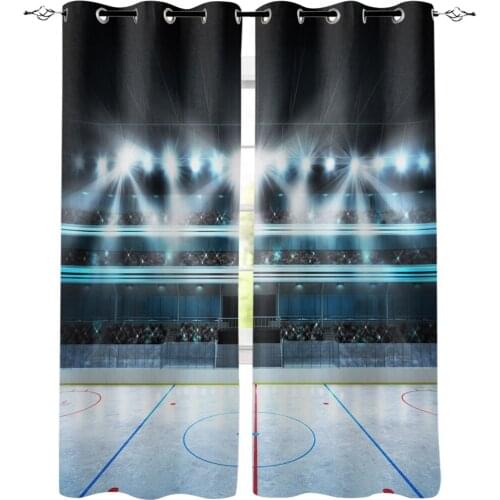 Ice Hockey Playing Field Window Treatments Curtains Valance Room Curtains Large Window Living Room Curtains Bathroom Kitchen