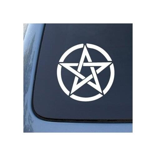 Pentagram - Wiccan Pagan Occult Satan - Notebook, Vinyl Decal Sticker Vinyl 15cm