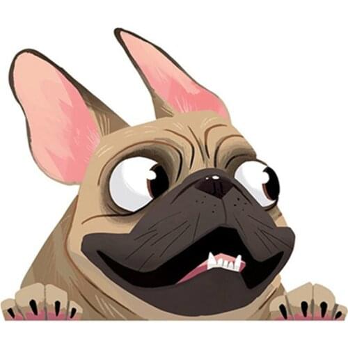 Hot Lovely Fawn French Bulldog Car Stickers and Decal for A4 Car Decorative KK13*11cm Vinyl