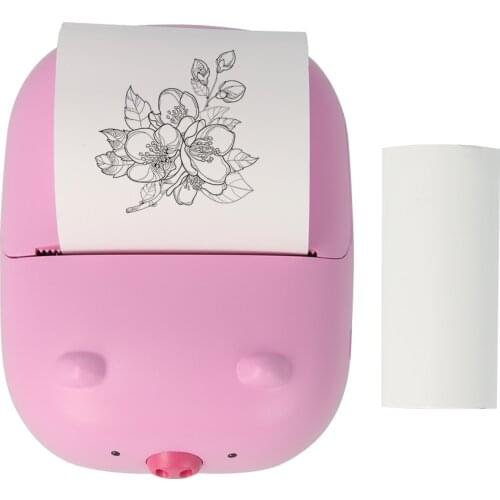 Portable Thermal Printer 200dpi Mini Pocket Printer Photo Picture eList Receipt Printer BT Wireless with 1 Roll Thermal Paper