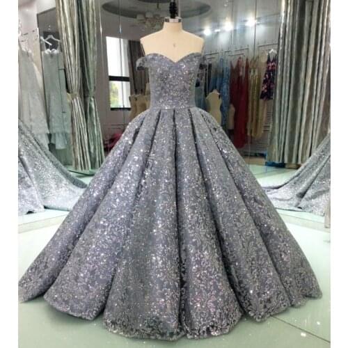 Luxury Glitter Sequins Evening Dresses Long 2018 Ball Gown Sparkly Saudi Arabic Women Formal Evening Prom Gowns Vestido De Festa