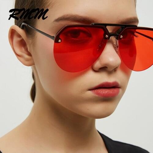 Unisex big frame sunglasses fashion half frame glasses round pilot sunglasses men hip-hop Sunglasses Women retro glasses