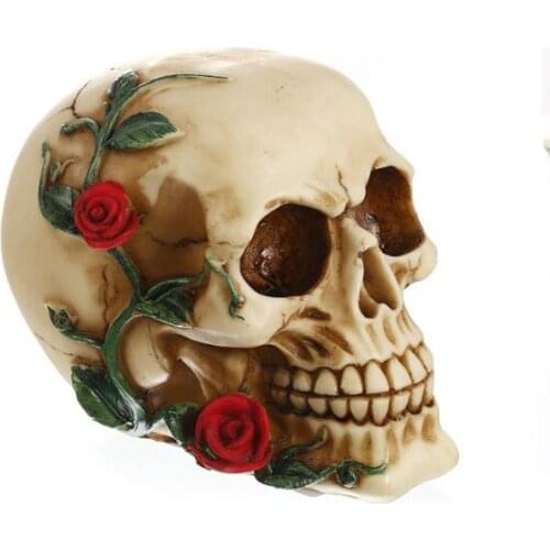 RESIN CRAFT STATUES FOR DECORATION SKULL ROSE SKULL FASHION HOME DECOR CREATIVE STATUE PERSONALIZED ORNAMENTS
